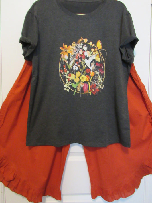 Ladies Celina brand cotton wide leg Bloomer pants with elastic waist, tie pockets and legs