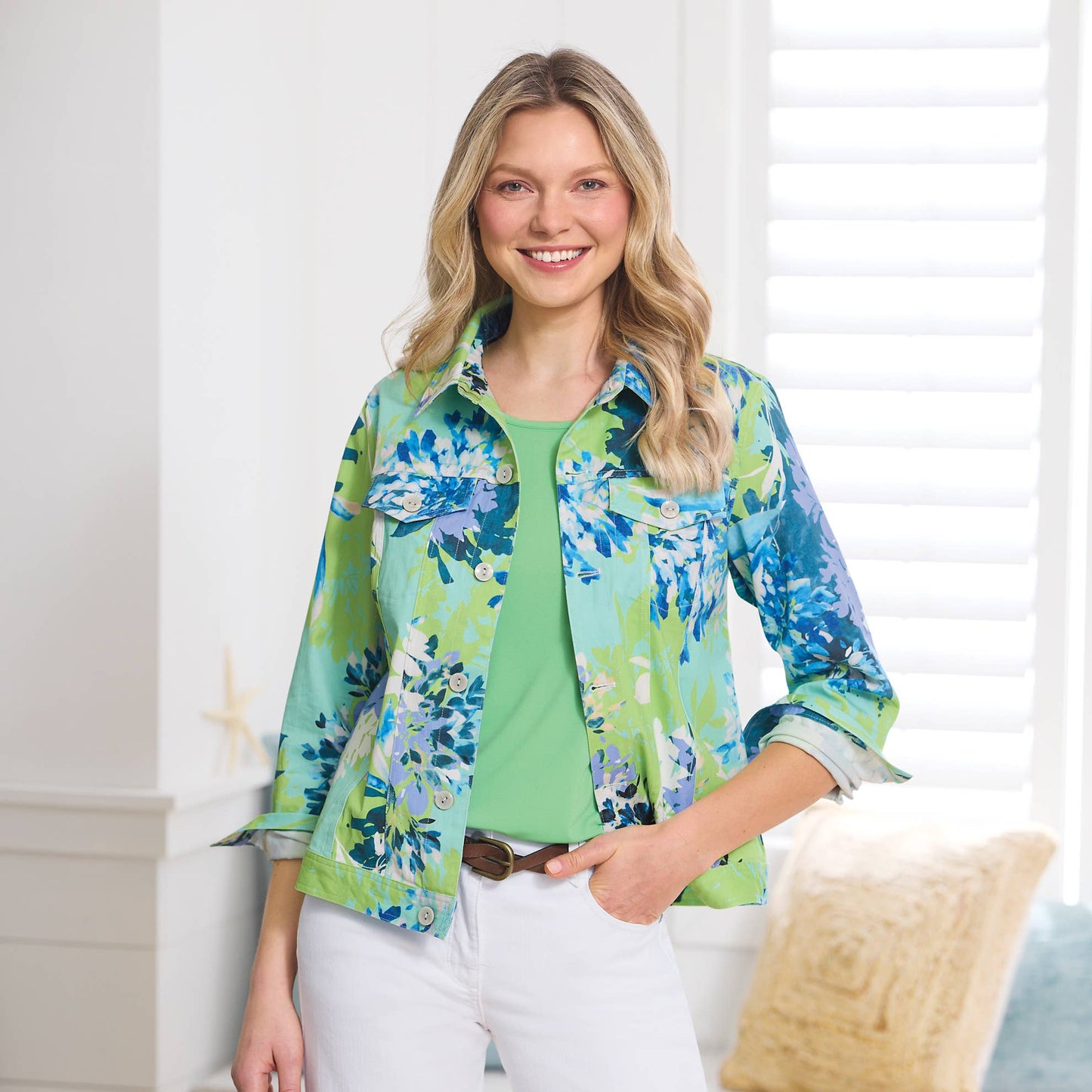Floral Splash Print Jacket