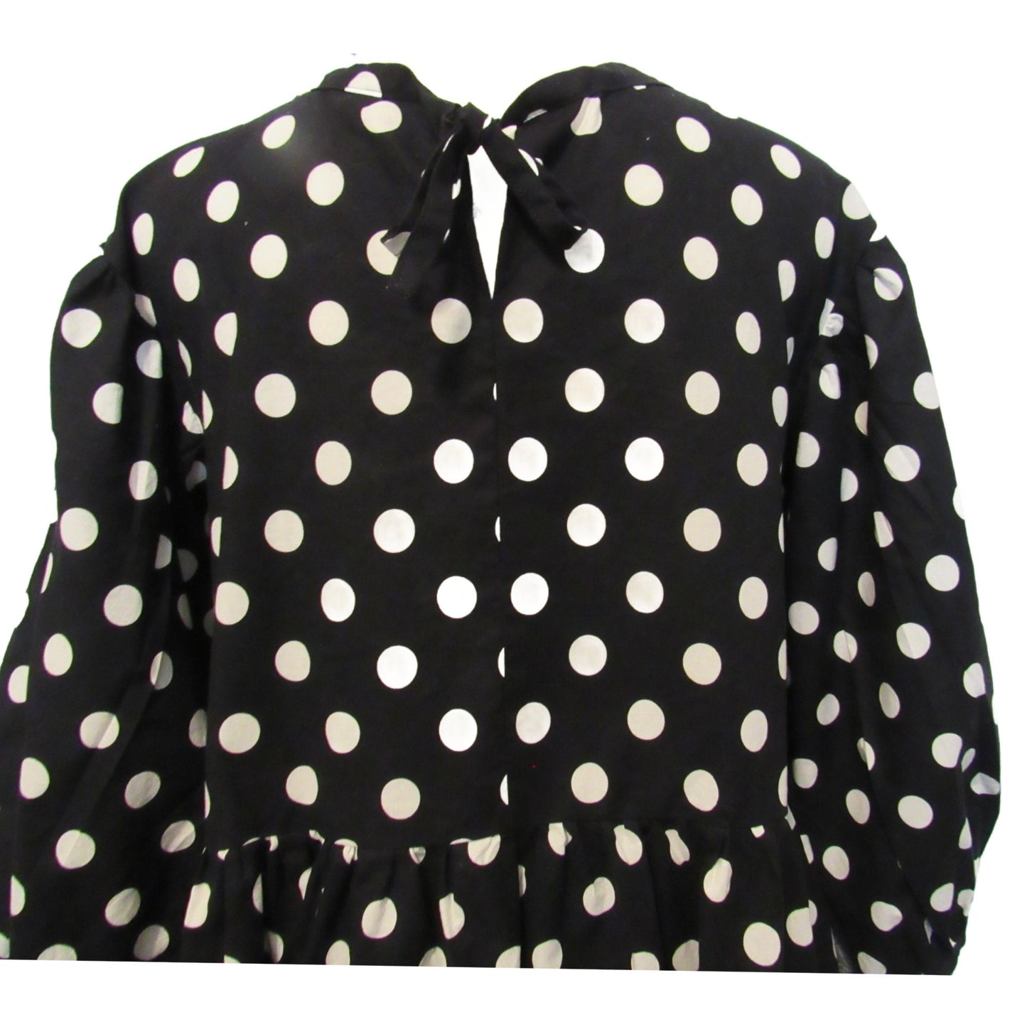 Polka Dot Cotton Tunic Dress, Empire Waist Tie, 3/4 Sleeve