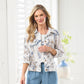 Botanical Print Linen Jacket