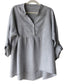 Linen Tunic Top, 3/4 Sleeve, Loose Fit (Fits up to Size 16)