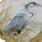 Hand-Crafted Blue Heron Shell Trinket Dish - Coastal Decor Jewelry Holder