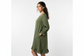 Olive green linen dress side view