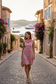 Sun-Cool Clubhouse Dress Pink Multi - Mediterranean port town lifestyle