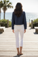 Lulu-B Navy Linen Frayed-Edge Button-Front Jacket