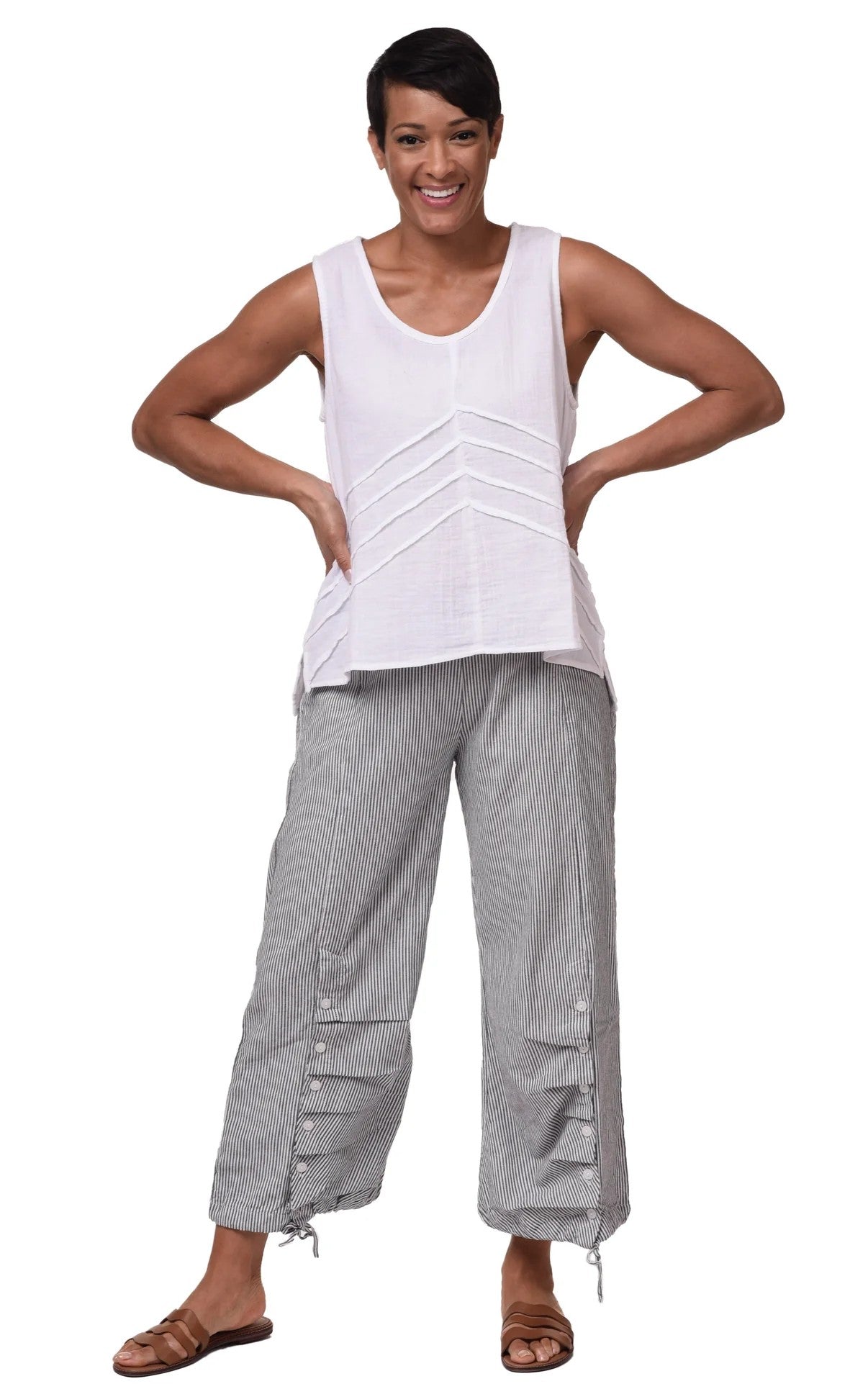 Scooter Pant in Ticking Stripe