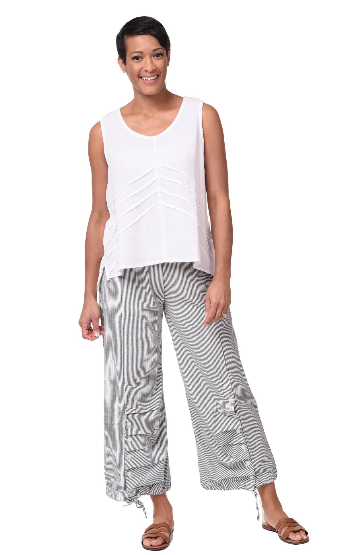 Scooter Pant in Ticking Stripe