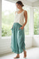 Cotton Wide Leg Bloomer Pants - Solid Colors with Elastic Waist & Tie Pockets