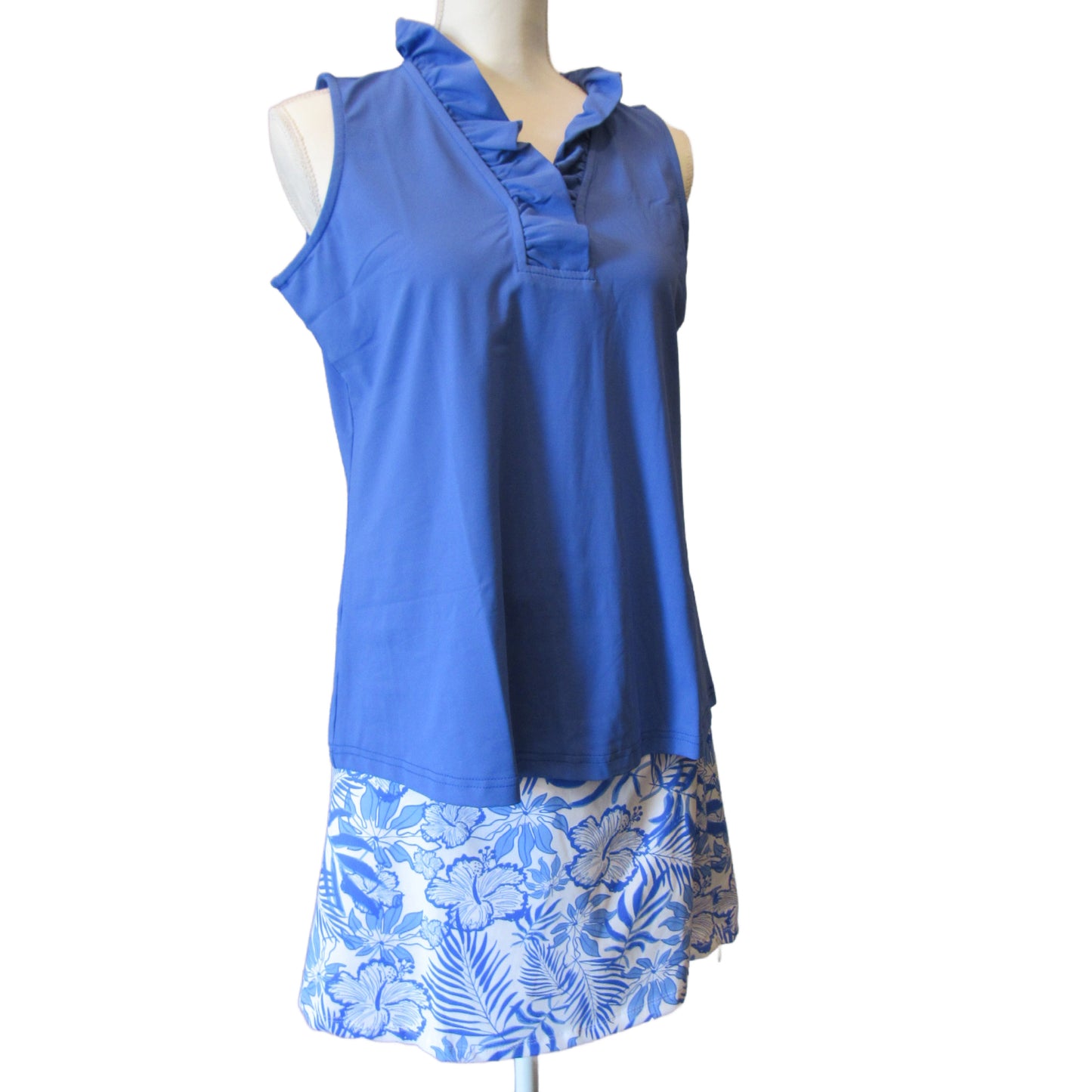 Tropical Palm Print Skort with Pockets - UPF 50+ Sun Protection