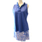 Blue Sleeveless Ruffle Collar Top - Elegant Sleeveless Blouse