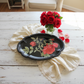 Black and red tole tray style tray