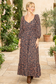 Reversible Floral Wide Flare Maxi Dress - Midnight