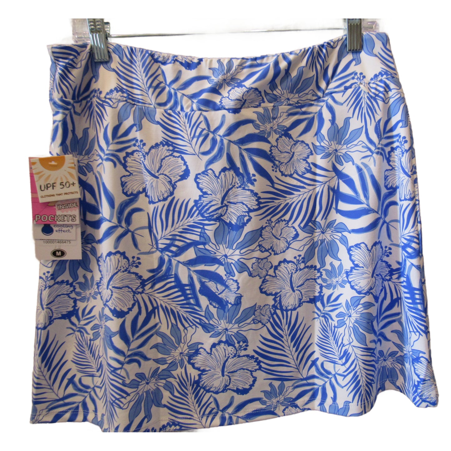 Tropical Palm Print Skort with Pockets - UPF 50+ Sun Protection