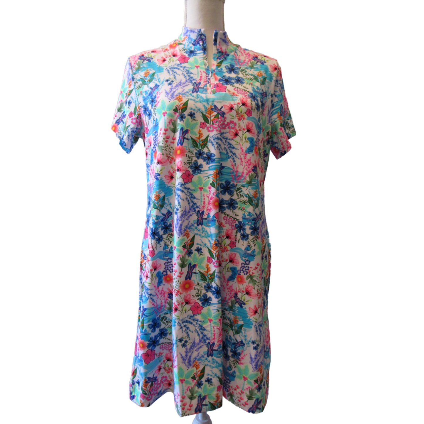 Lulu-B Tropical Floral Quarter-Zip Dress | UPF 50+ Sun Protection
